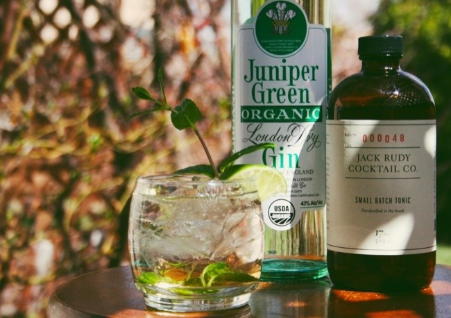 juniper green gin and jack rudy tonic